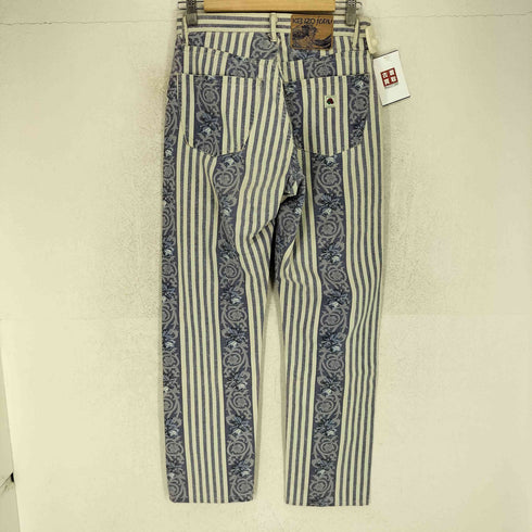 ケンゾージーンズ KENZO JEANS 北斎タグ フランス製 フローラル ストライプ デニムジャケット メンズ US:30-31