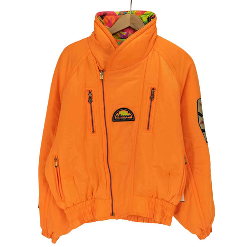 エレッセ ellesse ITALY リバーシブル 蛍光 メタリック 中綿ジャケット スキーウェア メンズ import:L