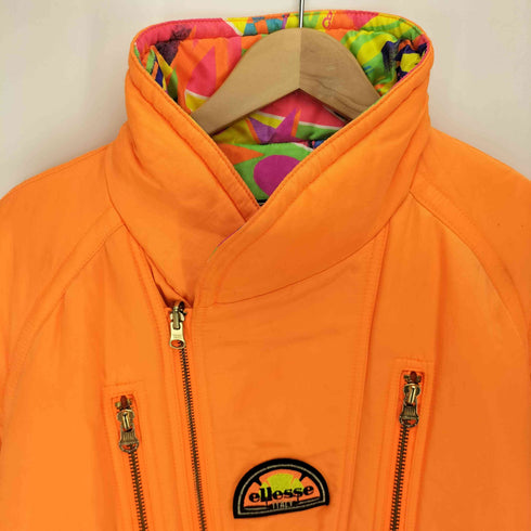エレッセ ellesse ITALY リバーシブル 蛍光 メタリック 中綿ジャケット スキーウェア メンズ import:L