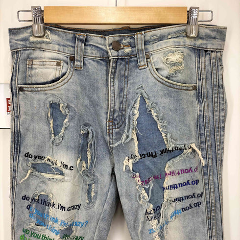 EV BRAVADO エブ ブラバド MRDR BRVDO クラッシュ デニム パンツ メンズ