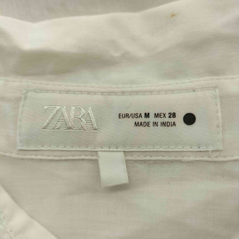 ザラ ZARA 装飾 シャーリング ギャザー デザイン シャツ ブラウス レディース import:M