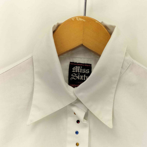 ミスシックスティ MISS SIXTY LUXURY ビーズ装飾 レギュラーカラーシャツ レディース XS
