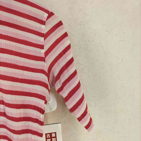 アニエスベー agnes b. PARIS ボーダー 七分袖 ハーフボタン シャツ レディース 38