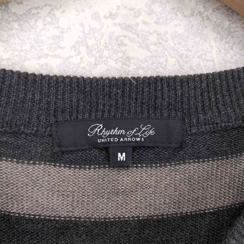 ユナイテッドアローズ UNITED ARROWS ボーダー ヘンリーネック 長袖 ニット セーター メンズ M