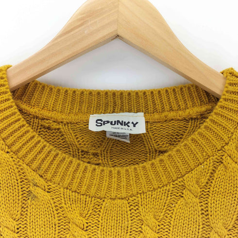 90s USA製 SPUNKY ケーブル編み ニットセーター メンズ import:M