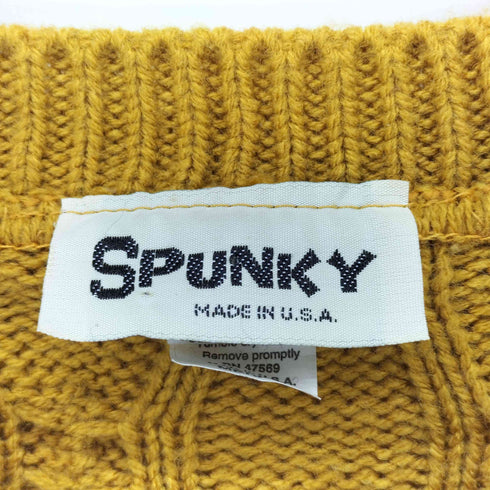 90s USA製 SPUNKY ケーブル編み ニットセーター メンズ import:M