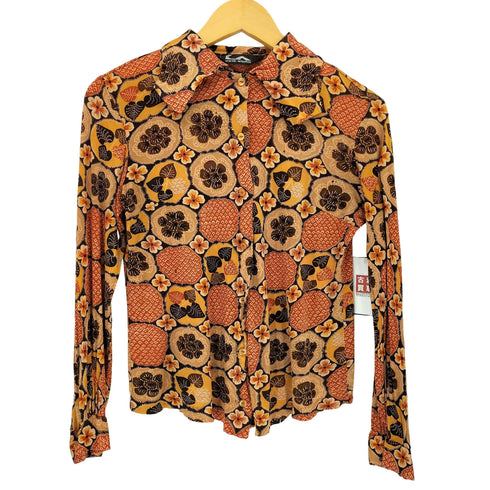 60-70s JACK WINTER 総柄 ストレッチシャツ レディース