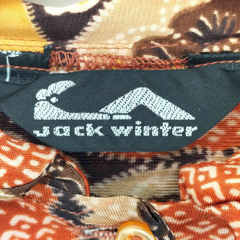60-70s JACK WINTER 総柄 ストレッチシャツ レディース