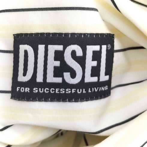 ディーゼル DIESEL S-DOUBLY-STRIPE オーバルDロゴ刺繍 ストライプシャツ レディース 38