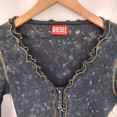 ディーゼル DIESEL T-FLUX Marbled buttoned top with ruffles ロングスリーブカーディガン レディース import:S