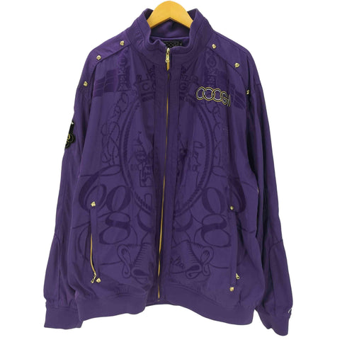 クージー COOGI 90-00S OLD フロッキー プリント デザイン アーム エンブレム トラック ブルゾン ジャケット B系 Y2K メンズ XXXL
