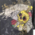 エコーアンリミテッド ECKO UNLTD 00S OLD スカル 髑髏 ドクロ トランプ バラ ローズ 両面 ラメ プリント Tシャツ B系 Y2K メンズ import:XL