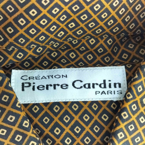 ピエールカルダン pierre cardin デカ襟 総柄 ロングスリーブシャツ メンズ US:40