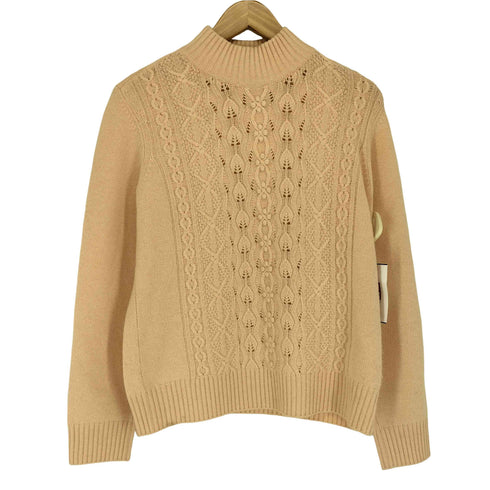 レリアン Leilian CASHMERE カシミヤ100% ハイネック ケーブルニット レディース JPN:9号