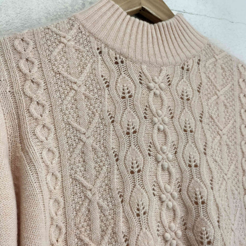 レリアン Leilian CASHMERE カシミヤ100% ハイネック ケーブルニット レディース JPN:9号