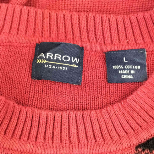アロー ARROW チェック コットン ニット メンズ L