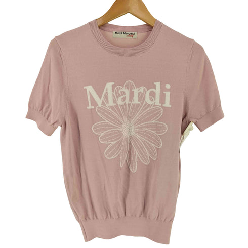 マルディメクルディ Mardi Mercredi Mardi Mercredi Actif マルディメクルディアクティフ FLOWER KNIT TOP HALF SLEEVE フラワー ニット トップ ハーフ スリーブ レディース FREE