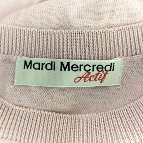 マルディメクルディ Mardi Mercredi Mardi Mercredi Actif マルディメクルディアクティフ FLOWER KNIT TOP HALF SLEEVE フラワー ニット トップ ハーフ スリーブ レディース FREE