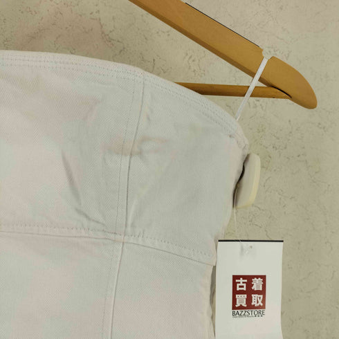 ザラ ZARA Strapless White Denim Rhinestone Mini Dress ストラップレス ホワイトデニム ラインストーン ミニドレス レディース XS