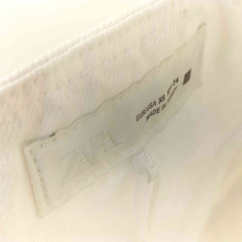 ザラ ZARA Strapless White Denim Rhinestone Mini Dress ストラップレス ホワイトデニム ラインストーン ミニドレス レディース XS