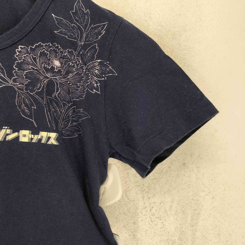 オゾンロックス OZONE ROCKS 和柄 カタカナロゴプリントクルーネックTシャツ レディース