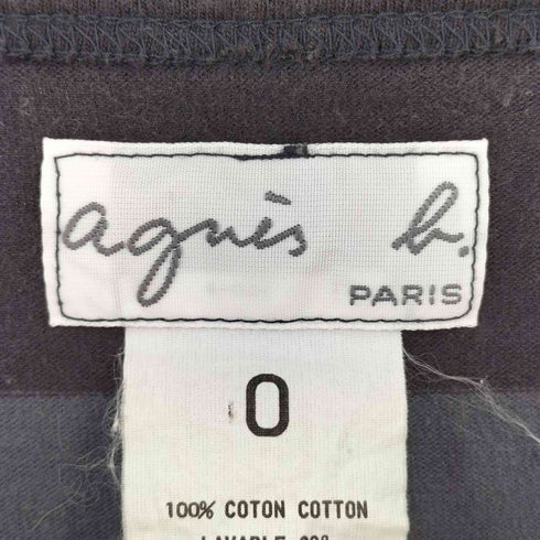 アニエスベー agnes b. PARIS サンライズ期 ボーダー 七分袖 バスクシャツ レディース 0