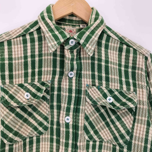 シュガーケーン SUGAR CANE ユニオンチケット フラップポケット チェック ネルシャツ メンズ JPN:S