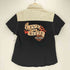 ハーレーダビッドソン HARLEY-DAVIDSON LIVE TO RIDE ロゴ刺繍 バックプリント スナップボタン S/S ワーク シャツ レディース import:M