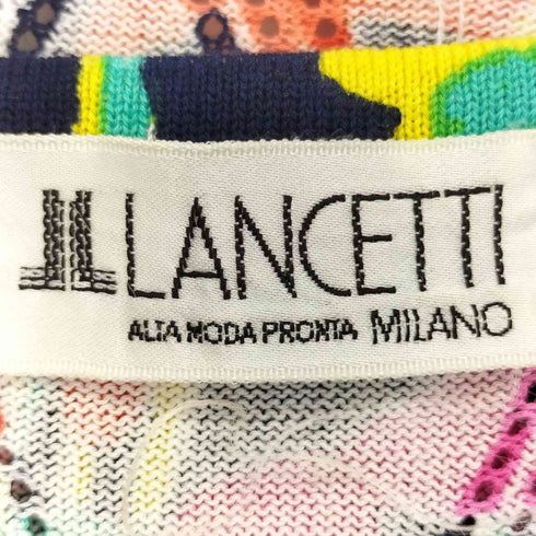 ランチェッティ LANCETTI 花柄 アンサンブル 半袖 トップス コットン ニット カーディガン タンクトップ レディース JPN:40