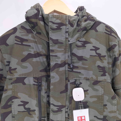ザラマン ZARA MAN 迷彩柄 中綿 ジップアップ フーデット マウンテン パーカー メンズ import:M