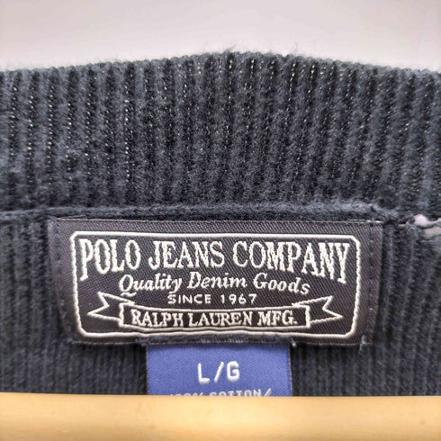 ポロジーンズカンパニーラルフローレン POLO JEANS COMPANY RALPH LAUREN 00S ワンポイント ロゴ刺繍 リブ編み Vネック ニット セーター プルオーバー メンズ import:L