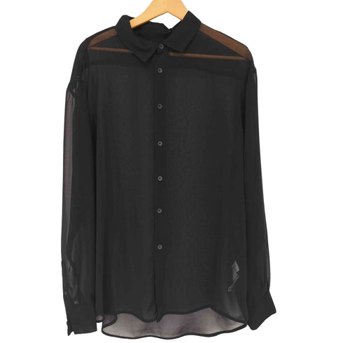 ザラ ZARA REGULAR FITシアーシャツ メンズ import:XL