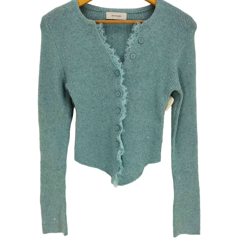 me+em select lace docking spangle key neck knit cardigan レースドッキングスパングルキーネックニットカーディガン レディース FREE