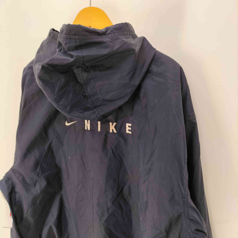 ナイキ NIKE 90S 白タグ スウッシュ刺繍 ジップアップ フーデッド ナイロン ジャケット メンズ import:L