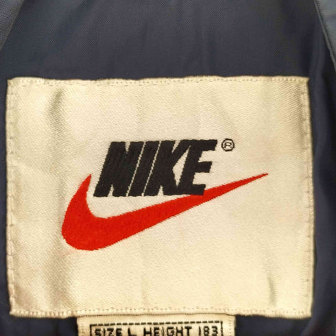 ナイキ NIKE 90S 白タグ スウッシュ刺繍 比翼 ジップアップ フーデッド ナイロン ジャケット メンズ import:L