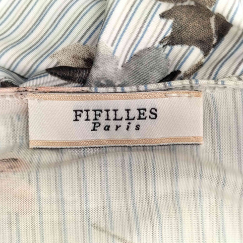 フィフィーユパリ FIFILLES PARIS ストライプ フラワープリント ワンピース レディース