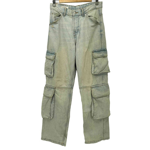 ザラ ZARA ダメージ加工 ワイド カーゴ デニム メンズ 36