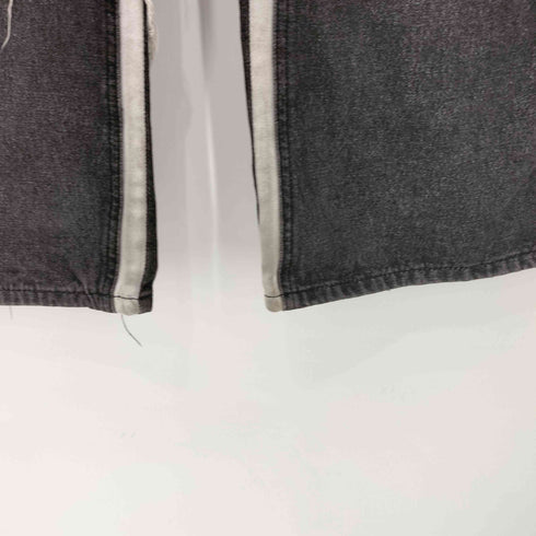 エージェムナイン AGEM/9 ARULE ワイドシルエット 切り替えダメージ加工 サイドポケット デニムパンツ メンズ