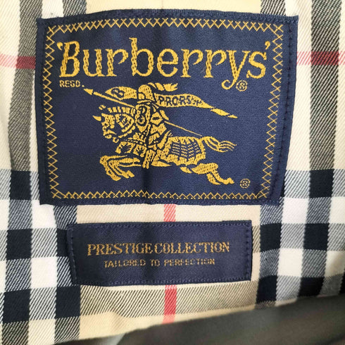 バーバリーズ BURBERRYS PRESTIGE COLLECTION 金タグ 裏地ノバチェック 比翼 ステンカラーコート メンズ 165
