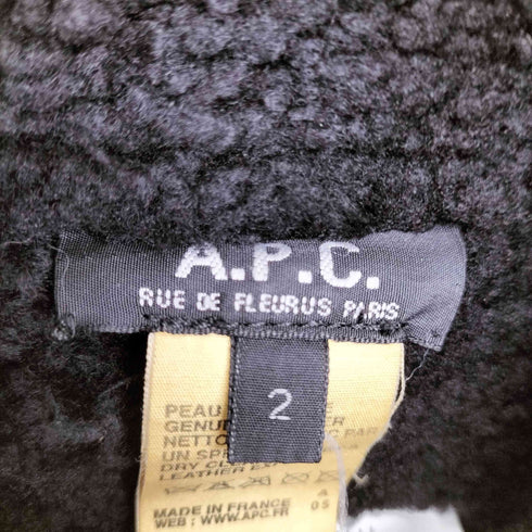 アーペーセー A.P.C. ラムレザー ジップアップ ムートンジャケット メンズ JPN:2