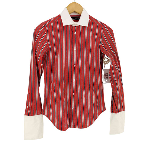 ラルフローレン RALPH LAUREN 90s ポリゾンタルカラー 長袖 ストライプ ドレスシャツ メンズ