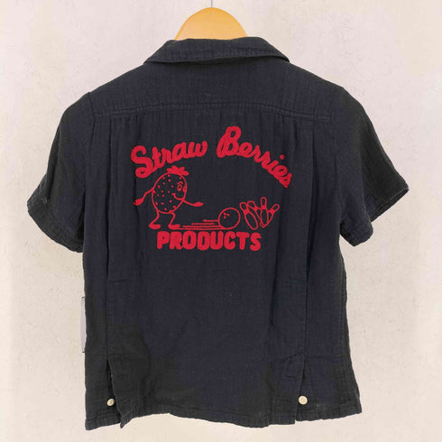 ヒステリックグラマー HYSTERIC GLAMOUR 初期タグ ピンボタン 刺繍 ガーゼ オープンカラー ボウリングシャツ レディース FREE