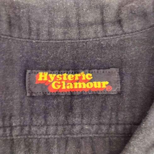 ヒステリックグラマー HYSTERIC GLAMOUR 初期タグ ピンボタン 刺繍 ガーゼ オープンカラー ボウリングシャツ レディース FREE