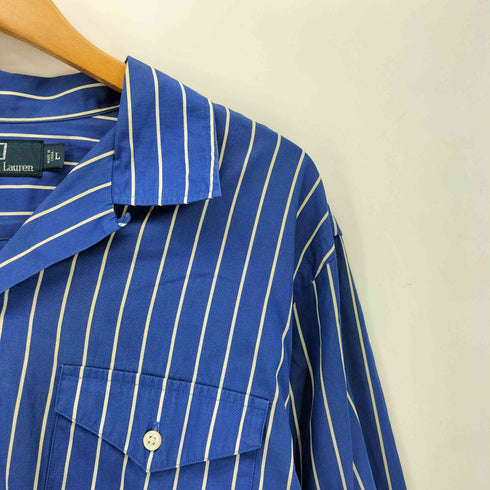 ポロバイラルフローレン Polo by RALPH LAUREN 90~00S オープンカラー長袖ストライプシャツ メンズ import:L