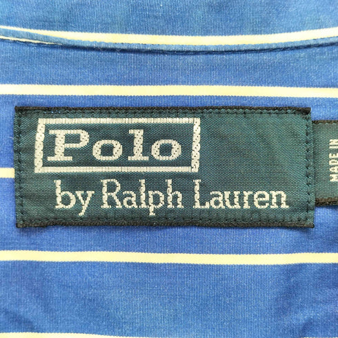ポロバイラルフローレン Polo by RALPH LAUREN 90~00S オープンカラー長袖ストライプシャツ メンズ import:L