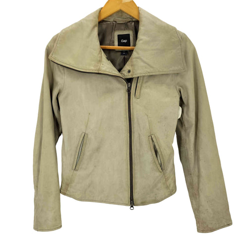 ギャップ Gap 00s LAMB LEATHER ラムレザー 変形 ライダースジャケット レディース XS