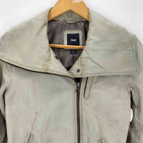 ギャップ Gap 00s LAMB LEATHER ラムレザー 変形 ライダースジャケット レディース XS