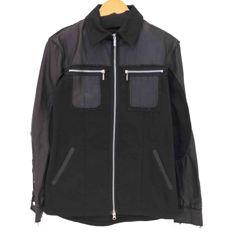 モルガンオム MORGAN HOMME 00s 異素材切替 ダメージ加工 ダブルジップアップ ジャケット メンズ import:L
