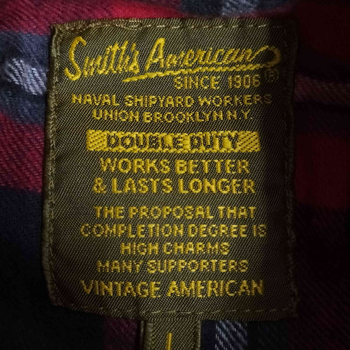 スミスアメリカン SMITHS AMERICAN 裏地チェック 中綿 フーデッド ジップアップ ナイロン ジャケット メンズ import:L