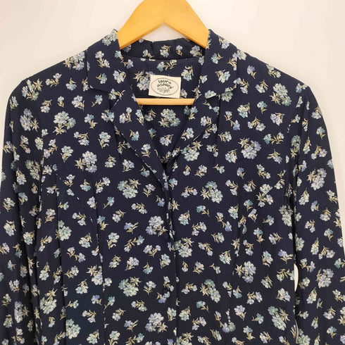 ローラアシュレイ LAURA ASHLEY レーヨン100% 花柄 プリーツ シャツ L/S ワンピース レディース JPN:9号